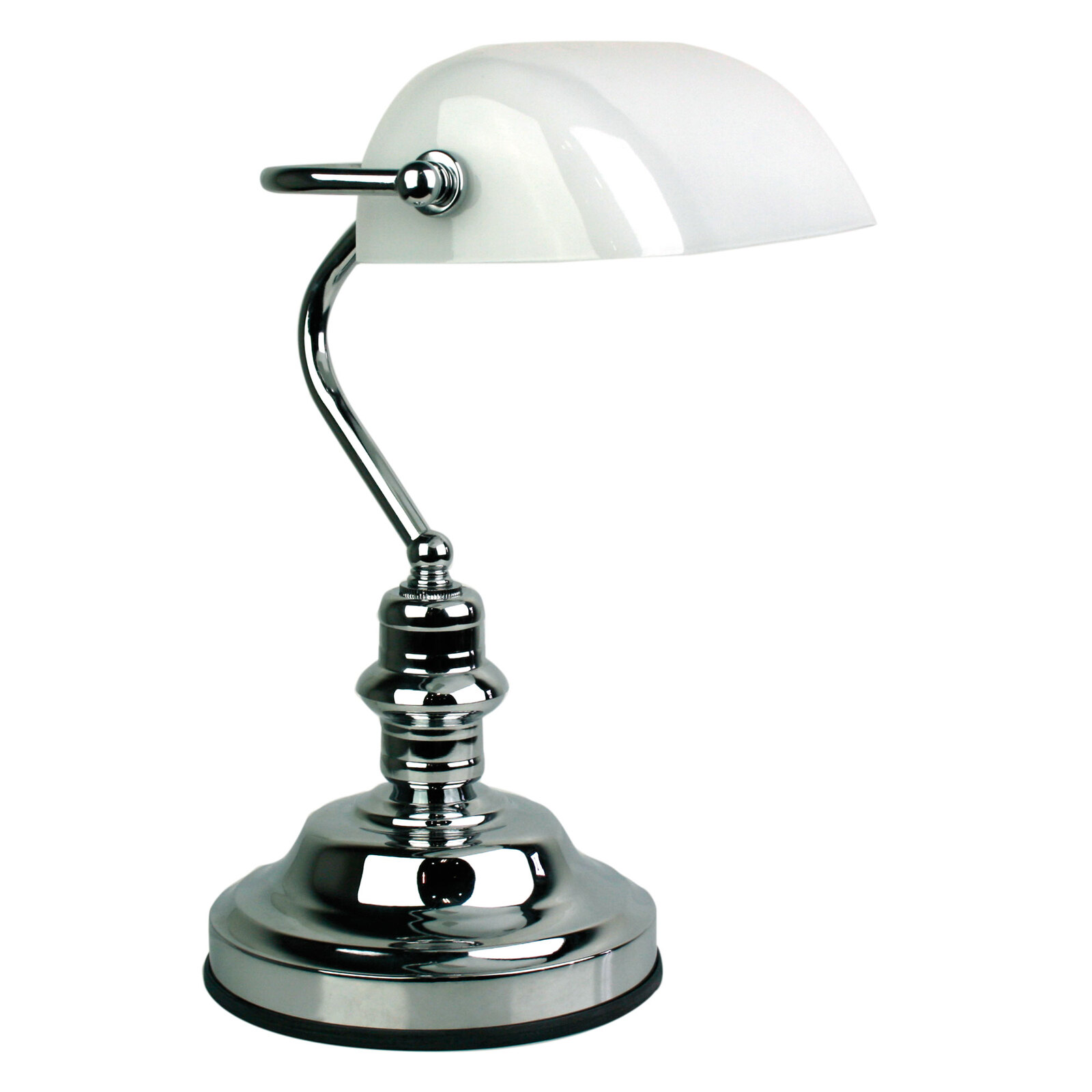 BANKERS LAMP TOUCH CHROME GLOSS OPAL ON OFF Oriel Lighting