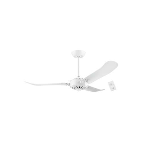 Hoi An 54" Ac Traditional Ceiling Fan In Matt White, Matt Black And Distressed Oak
