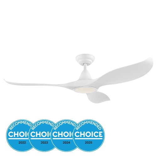 NOOSA 52 DC FAN 18W LED TRI-COL WHT