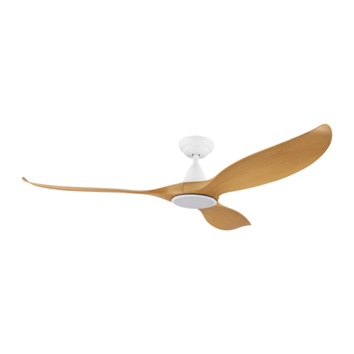 ^NOOSA 60 DC FAN 18W LED TRI-COL BAMBOO/WHT 