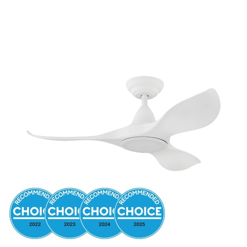 NOOSA 40 DC FAN 18W LED TRI-COL WHT