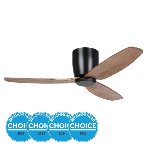 *SEACLIFF 44 DC FAN BLK/LT WALNUT