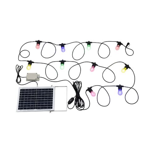 FESTOON 2 SOLAR KIT 10XE27 12V MULTI-COL BLK