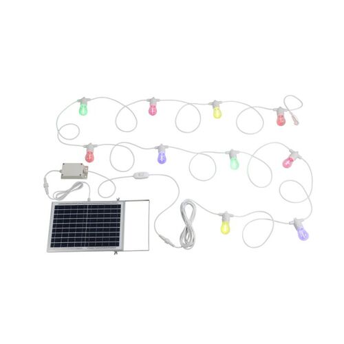 FESTOON 2 SOLAR KIT 10XE27 12V MULTI-COL WHT