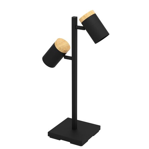 CARTAGENA T/L 2X5W GU10 LED 4000K BLK/WOOD 