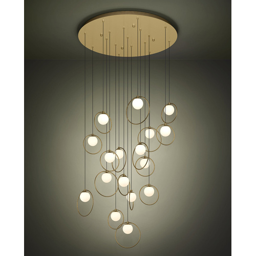 PORTOCOLOM H/L 17X3W LED 3000K BRS ROUND 