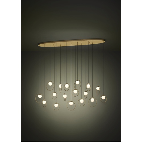 PORTOCOLOM H/L 17X3W LED 3000K BRS OBLONG 
