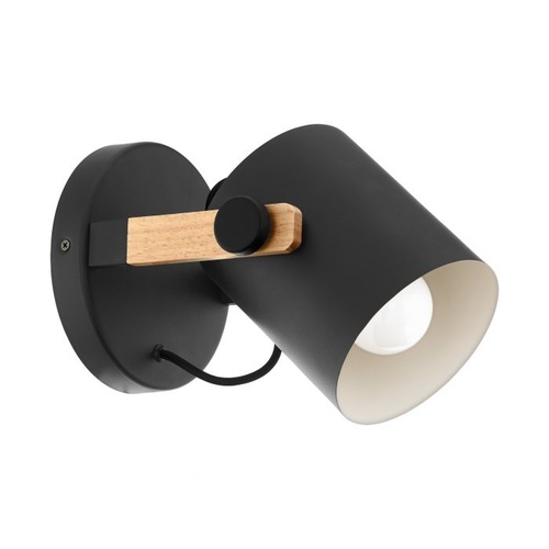 ^HORNWOOD W/L 1X28W E27 BLK/LIGHT WOOD 