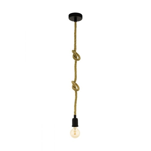 *RAMPSIDE H/L 1X28W E27 BLK/ROPE 
