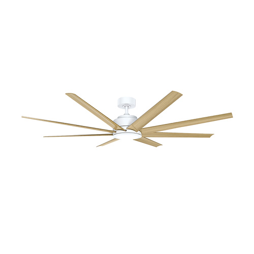 Titanic 60 DC Ceiling Fan - White with Oak Blades and Light