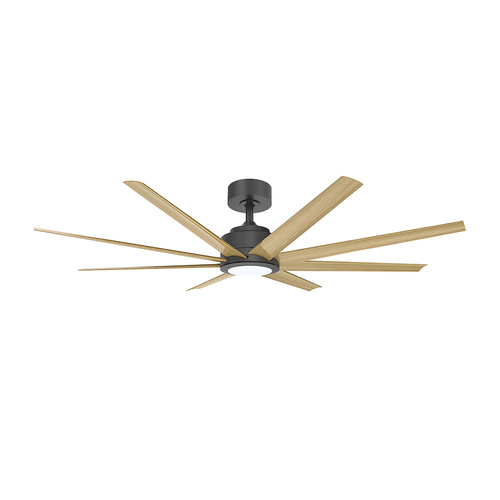 Titanic 60 DC Ceiling Fan - Black with Oak Blades and Light