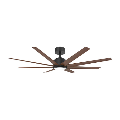 Titanic 60 DC Ceiling Fan - Black with Mahogany Blades and Light