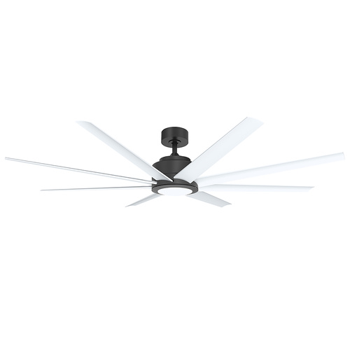 Titanic 72 DC Ceiling Fan - Black with White Blades and Light