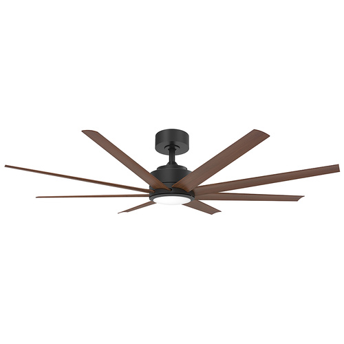 Titanic 72 DC Ceiling Fan - Black with Mahogany Blades and Light
