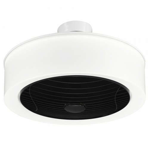 Manhattan Enclosed Ceiling Fan With Led Light In Two Colours Black & White