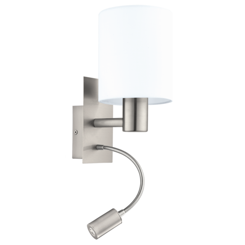 PASTERI W/L 1X40W E27 + 3.5W LED 3000K SN/WHT 