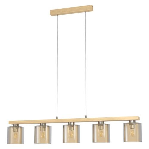 ^CASTRALVO H/L 5X28W E27 LIGHT WOOD/SN/AMB 