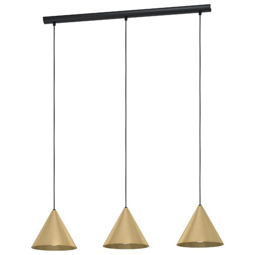 NARICES H/L 3X40W E27 BRS MATT/BLK 