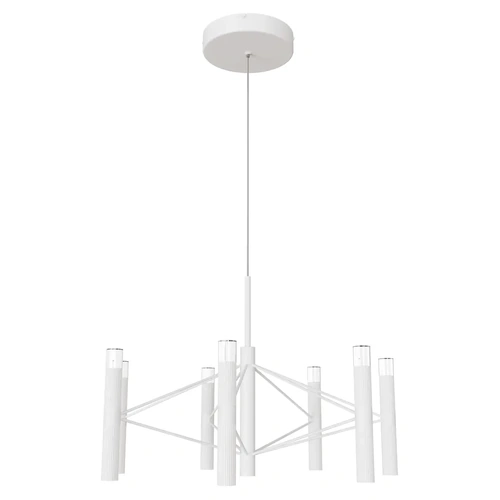 Aeris 600mm Fluted LED Pendant Seven Head Clear Cord 57W Tri Colour Non Dimmable White 3M Drop IP20