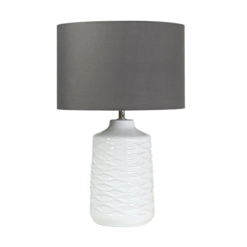 AGRA CERAMIC TABLE LAMP 25wE27max H:425 D:280 WHITE/GREY