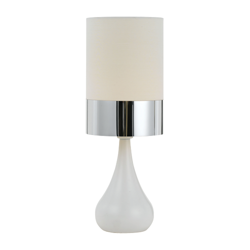 AKIRA CERAMIC TABLE LAMP 25wE14max D:150 H:410 WHITE/CHROME