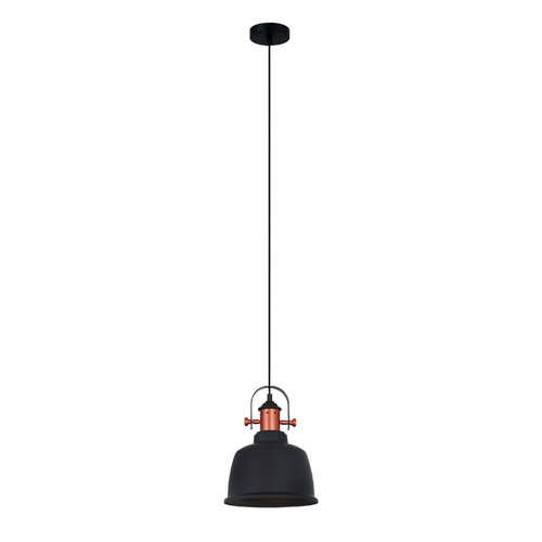 PENDANT ES Matt Blk BELL with Cop Highlights OD225mm