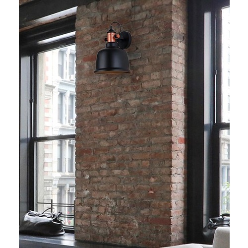 WALL Int S/M ADJ ES BELL Matt Blk w/Cop OD225mm