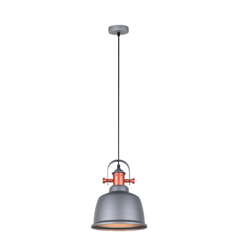 PENDANT ES  Matt Grey BELL with Cop Highlight OD225mm