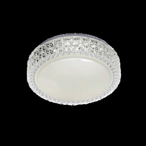 AMELIA 28 LED OYSTER 18wLED D:280 H:90 3000k-5000k 1450Lm nonDIM WHITE/CLEAR