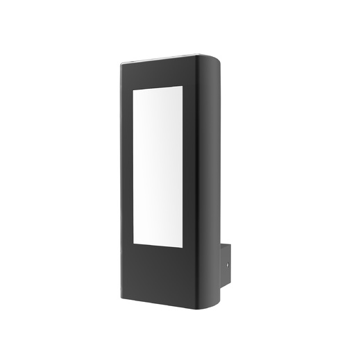 WALL S/M 10W RECT Matt Blk 3K IP54 Opal Diff 560 Lm