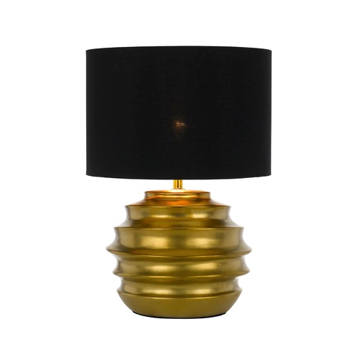 ARAS CERAMIC TABLE LAMP 25wE27max D:300 H:425 GOLD/BLACK