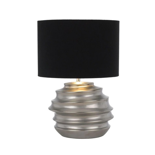 ARAS CERAMIC TABLE LAMP 25wE27max D:300 H:425 SILVER / BLACK