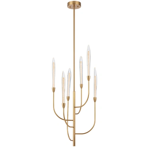 ARCHER 6 LTS LED PENDANT 6*3wLED 3000K D:500 H:1030 ROD NON-DIM ANT GOLD / CRYSTAL