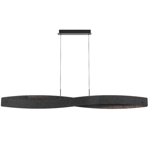 AREZZO 150 PENDANT 48wLED 3000K cab2m DIM ANTIGLARE H140 L1500 W70 4680Lm CRACKED BLACK