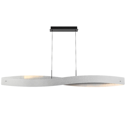 AREZZO 150 PENDANT 48wLED 3000K cab2m DIM ANTIGLARE H140 L1500 W70 4680LmCRACKED SILVER
