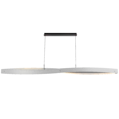 AREZZO 240 PENDANT 80wLED 3000K cab2m DIM ANTIGLARE H140 L2400 W70 8690L CRACKED SILVER