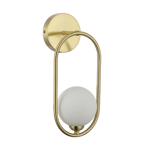 WALL Int S/M G9 Max 25W RND Opal Glass Diffuser With Satin Gold Frame