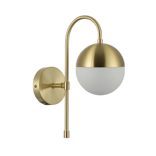 WALL Int S/M G9 Max 25W RND Opal Glass Diffuser With Satin Gold Bracket