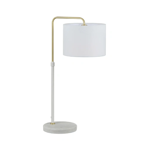 TABLE ES WH DRUM Shade w/WH & Sand Gold Height Adj Rod & WH Marble Base OD(Shade) 220mm