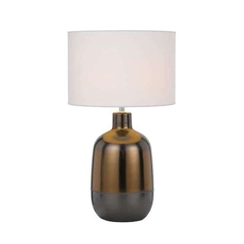 ARTHUR CERAMIC TABLE LAMP 25wE27max D:300 H:535 line switch BRONZE / WHITE