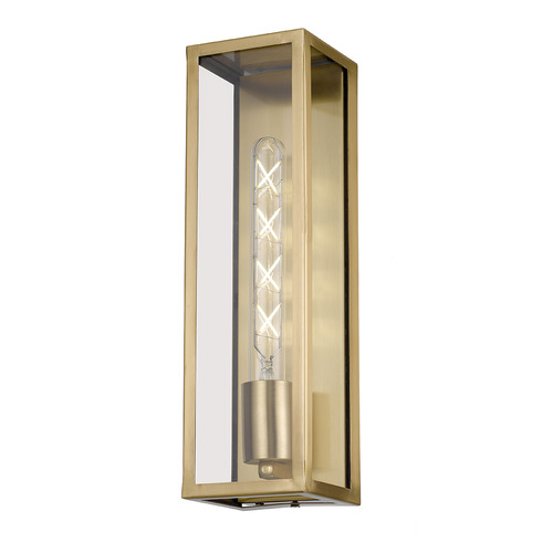 ARZANO EXT WALL BRACKET 25wE27max L:100 H:350 P:100 IP43 -  ANTIQUE BRASS/CLEAR