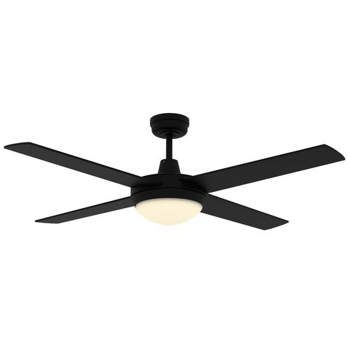 Airborne Ascot 4 Blade 52" (1320mm) AC Ceiling Fan Black With 2x E27 Light
