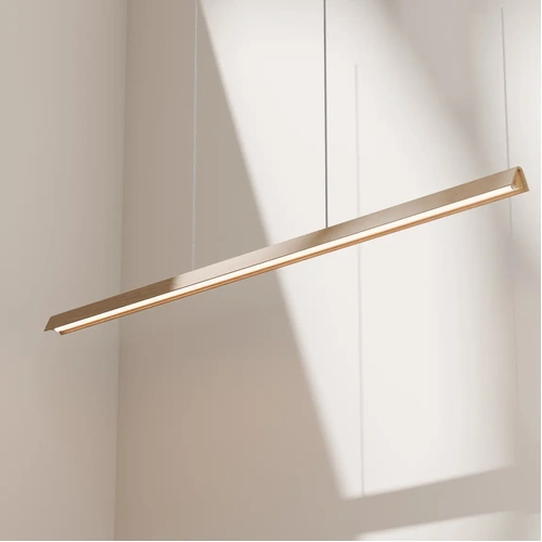 Avocent 2000mm Linear LED Pendant Natural Timber 32W TRI Colour Non-dimmable Ash / White  2M Drop IP20