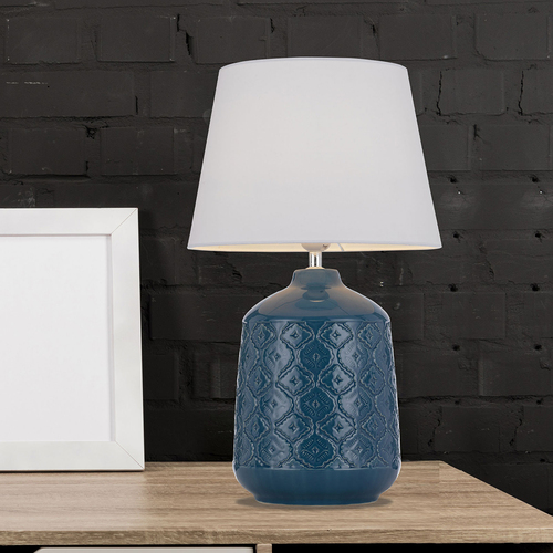 BACI TABLE LAMP 25wE27max H:535 D:300 BLUE/WHITE