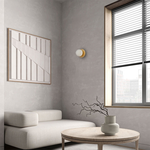 Wall Int S/M G9 Round Opal Diffuser w/ Round Gold Base