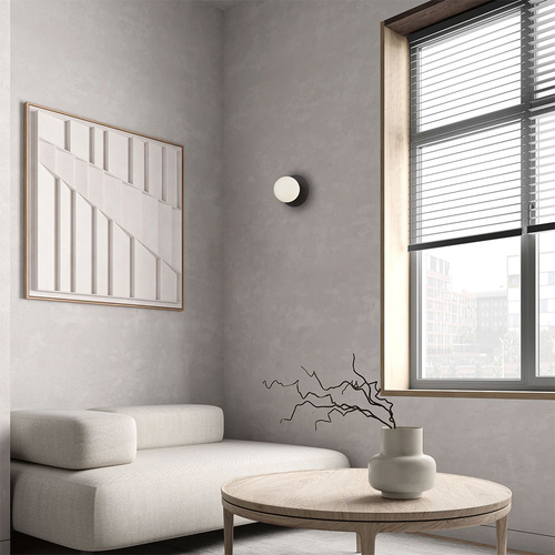 Wall Int S/M G9 Round Opal Diffuser w/ Round Black Base