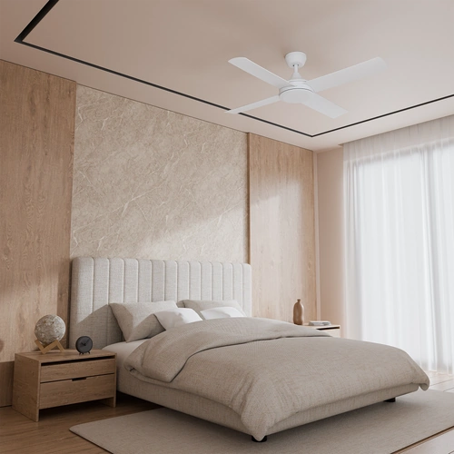 Breeze Silent AC PRO 48" White All ABS No Light with 3 Speed Wall Controller - Quick Connect