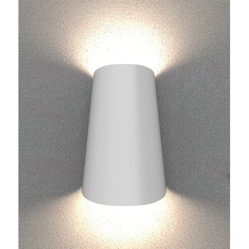 WALL S/M Up/Dn 11W LED TRI 378 Lm IP65 Cone Matt Wh Opal Diff