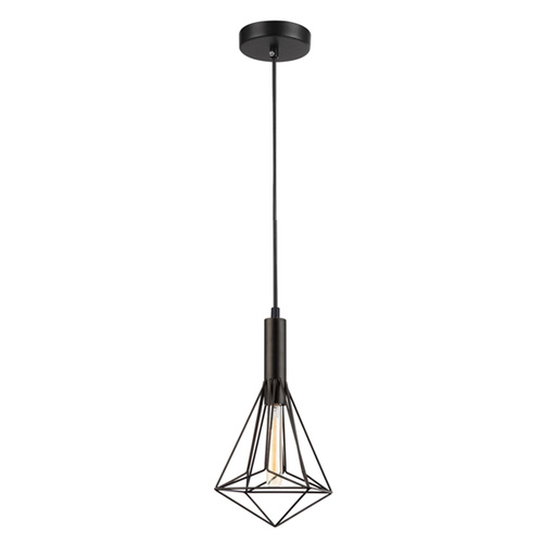 PENDANT ES Blk LGE DIAMOND CAGE OD250mm