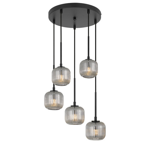 BOBO 5 PENDANT 5*3wG9 D300 cab3.0 BLACK / SMOKE / NO GLOBE
